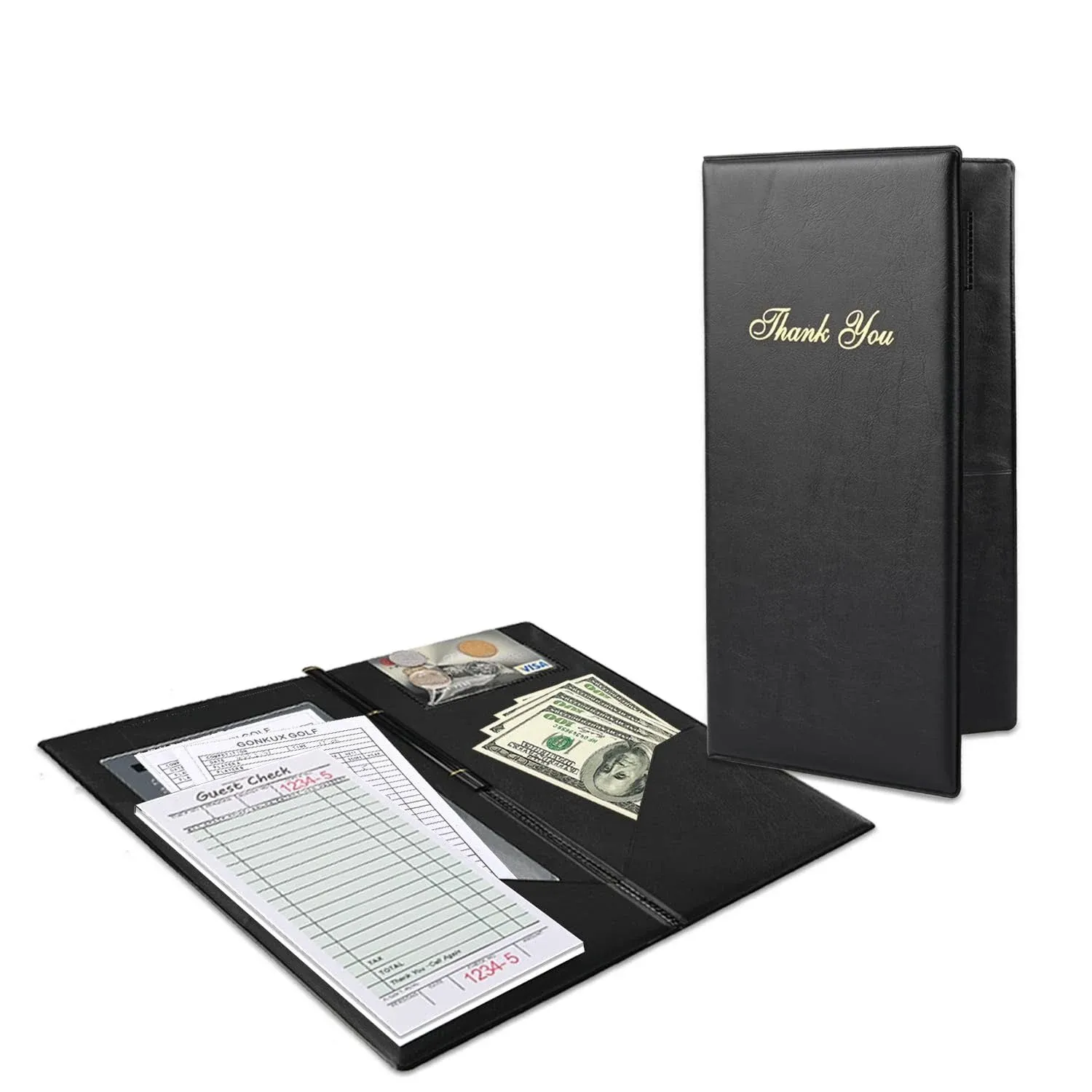 Check Presenters Guest Check Card Holder Server Check Book Restaurant Bill Holder Waiter Double Panel Waitstaff Checkbook for Restaurant Waiter