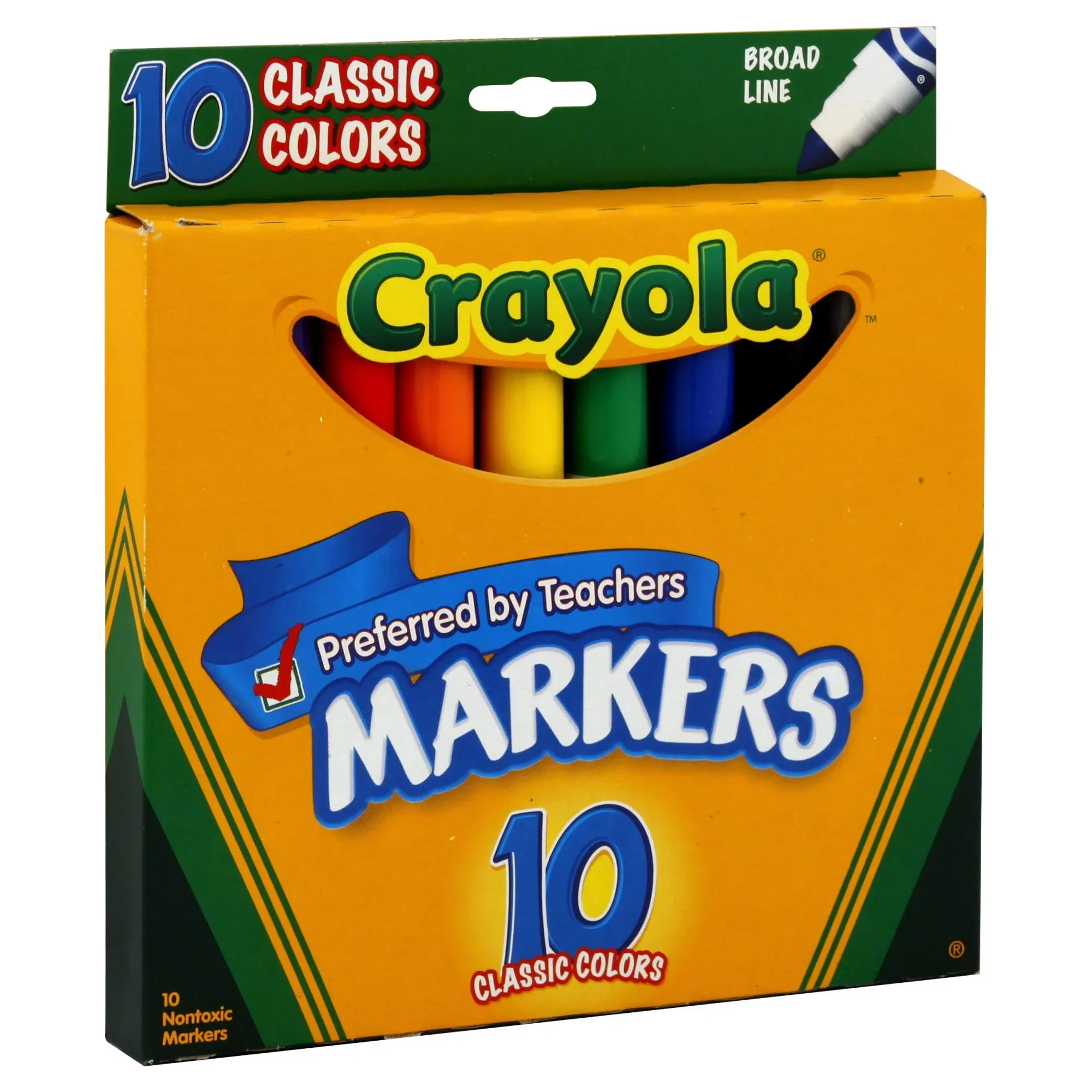 Crayola Broad Line Markers, Classic Colors 10 Each (Pack of 6)