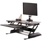 Vari - Varidesk Essential 36 - Two-Tier Standing Desk Converter for Monitor & Accessories - Height Adjustable Sit Stand Desk - Fully Assembled