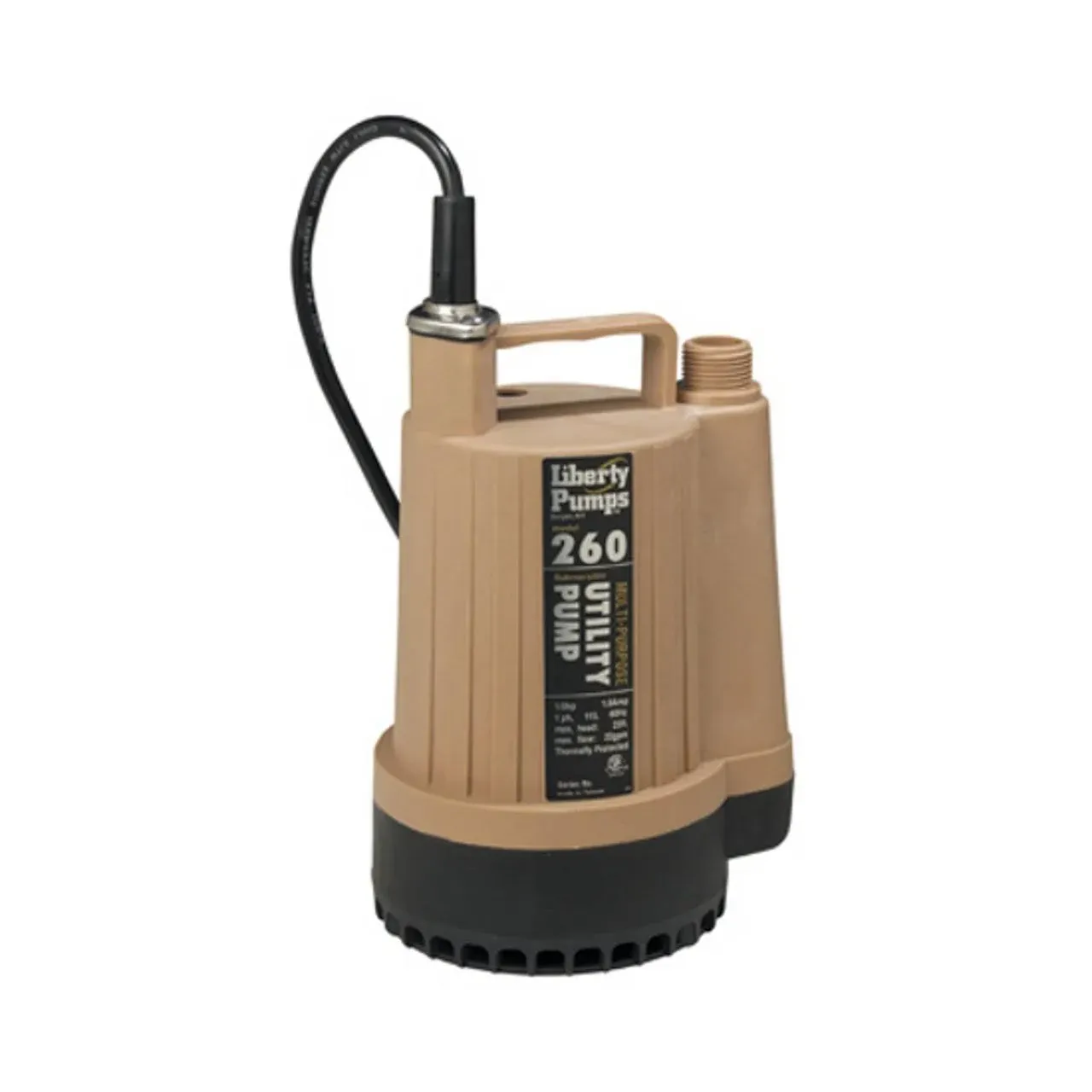 Liberty Pumps - Submersible Utility Pump - Model-260 - 1/6 HP