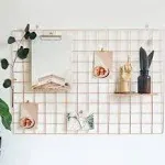 GBYAN Wall Grid 2 Pack Wire Photo Grid Panels Metal Picture Rack Wall Organizer for Memo, Photo Display, 65cm*45cm