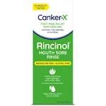 Canker x Rincinol Oral Rinse Mouthwash, Quick Pain Relief from Canker Sores, Mouth Burns & More, Benzocaine Free & Alcohol Free Mouthwash, Adults & CH