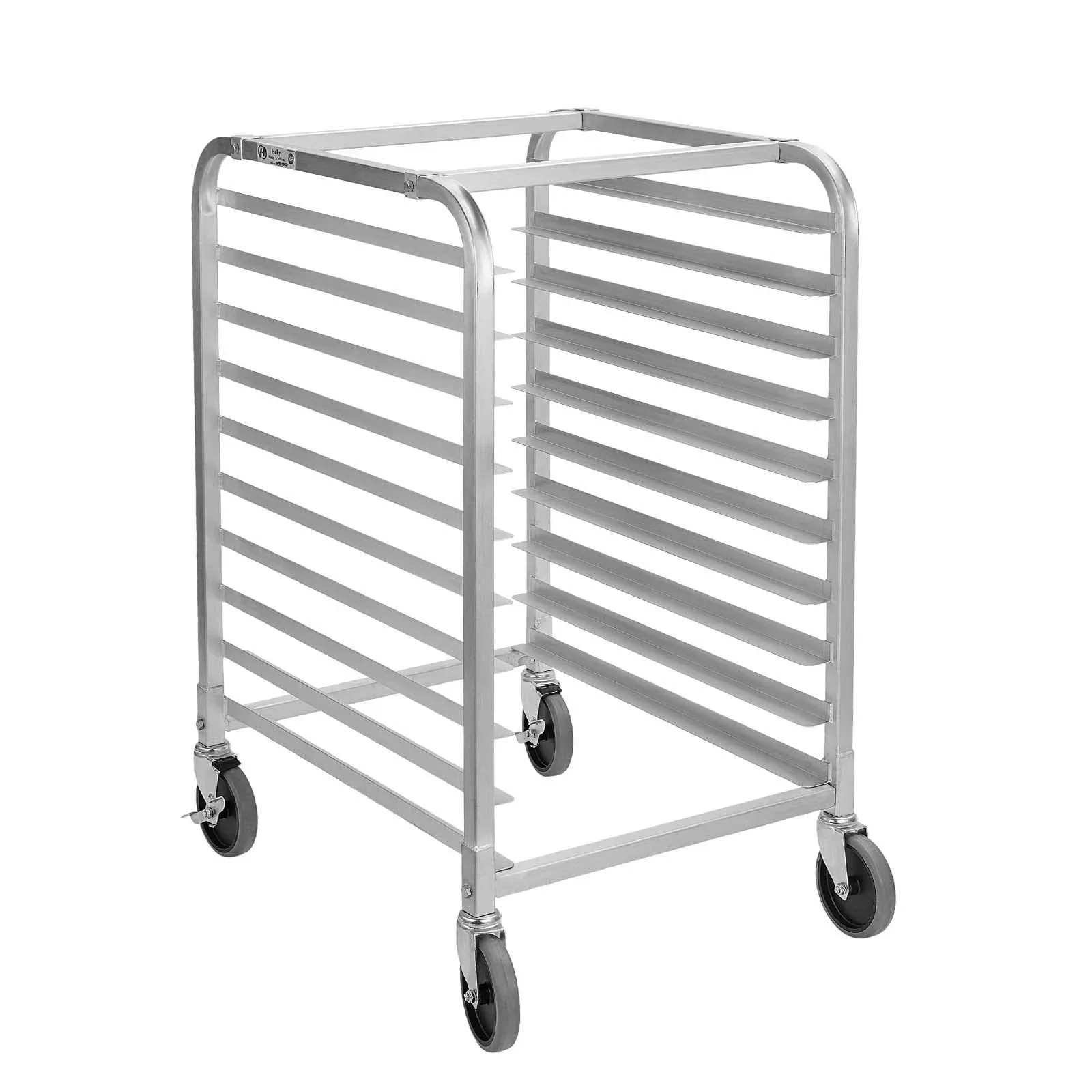 Bun Pan Rack 10 Tier with Wheels, Commercial Bakery Racking of Aluminum for F...