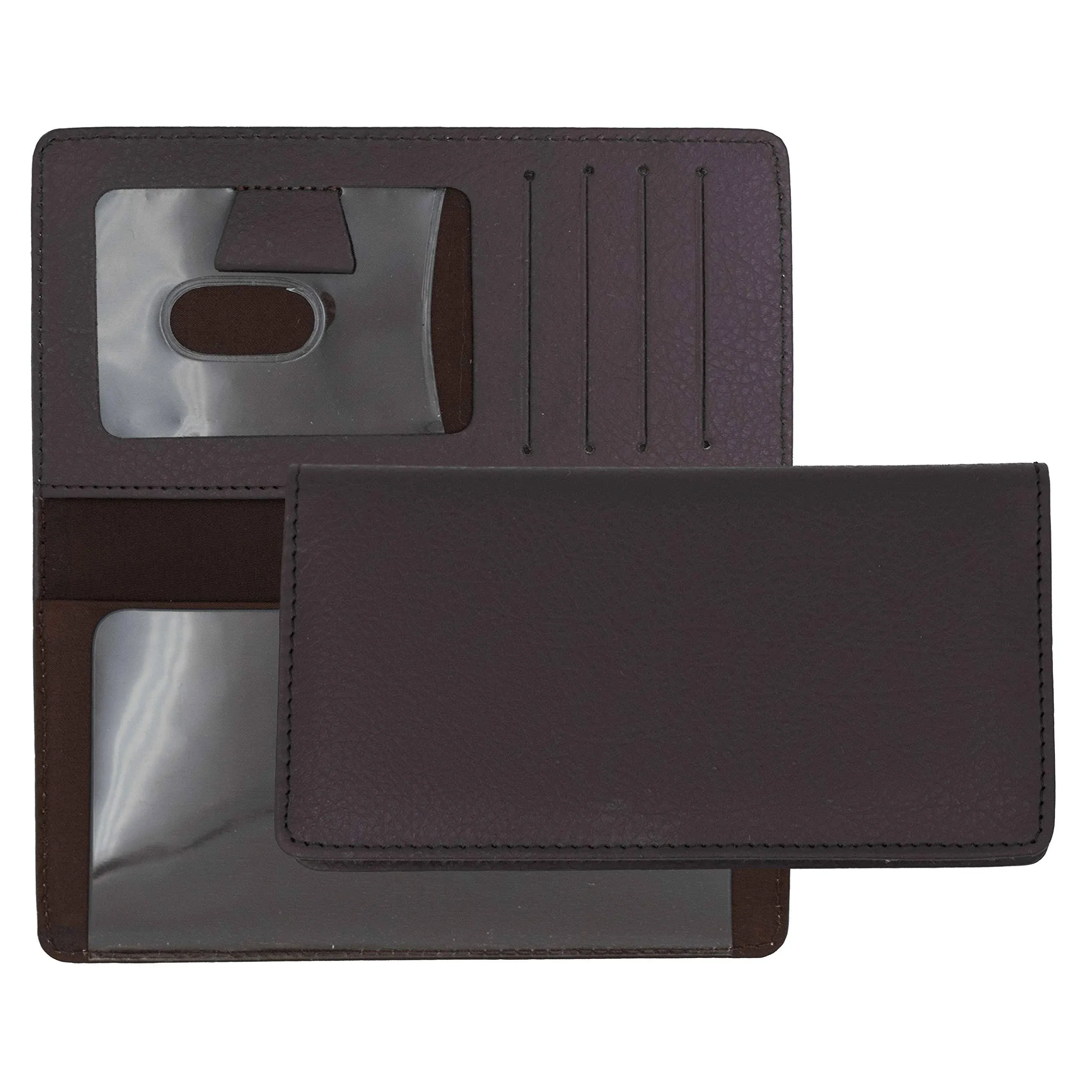 Dark Brown Textured Leather Checkbook Cover for Top Tear Personal Checks