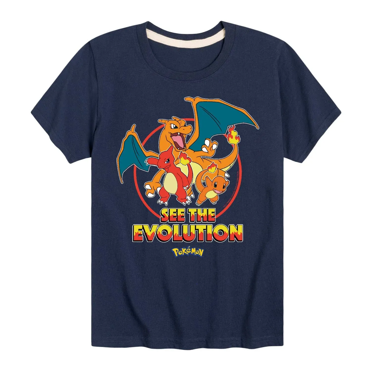 Pokemon Pokmon - Charmander See The Evolution - Youth Short Sleeve Graphic T ...