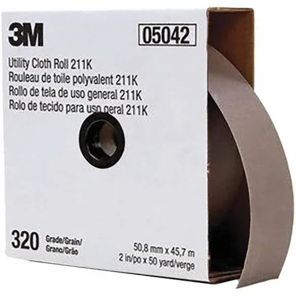 3M 05042 Cloth Utility Roll, 2 in x 50 yd, 320-Grit