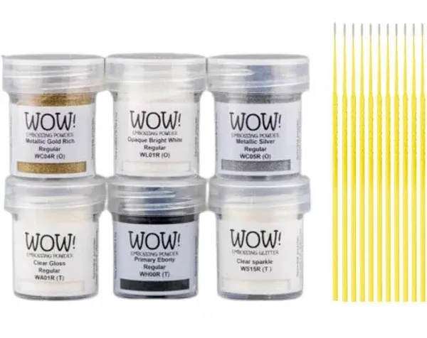 Wow! Embossing Powder Starter Kit - The 6 Essentials (Gold Metallic, Silver