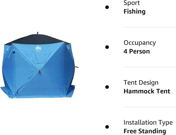 4-9 Person Portable Ice Fishing Shelter with 2 Big Doors-Diamond Door Guard System