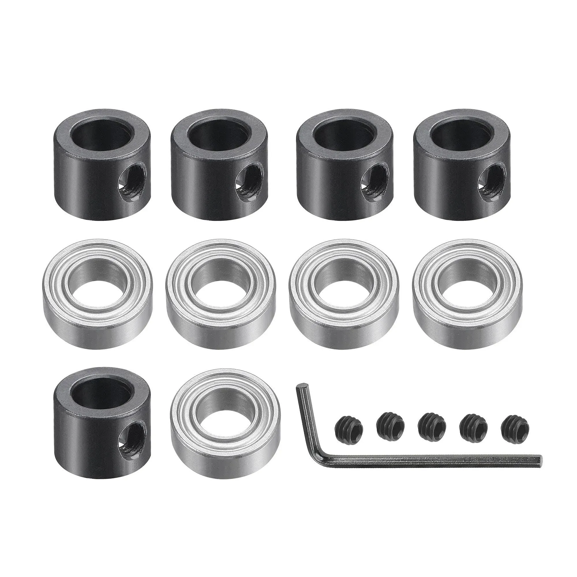 uxcell 5pcs Bearings Accessory Kit, Fit for 1/4" Shank Router Bit, 1/4" I.D. 1/2" OD Ball Bearing