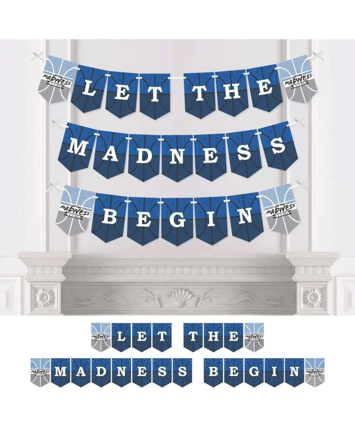 Blue Basketball - Let The Madness Begin - College Basketball Party Bunting Banner - Party Decorations - Let The Madness Begin