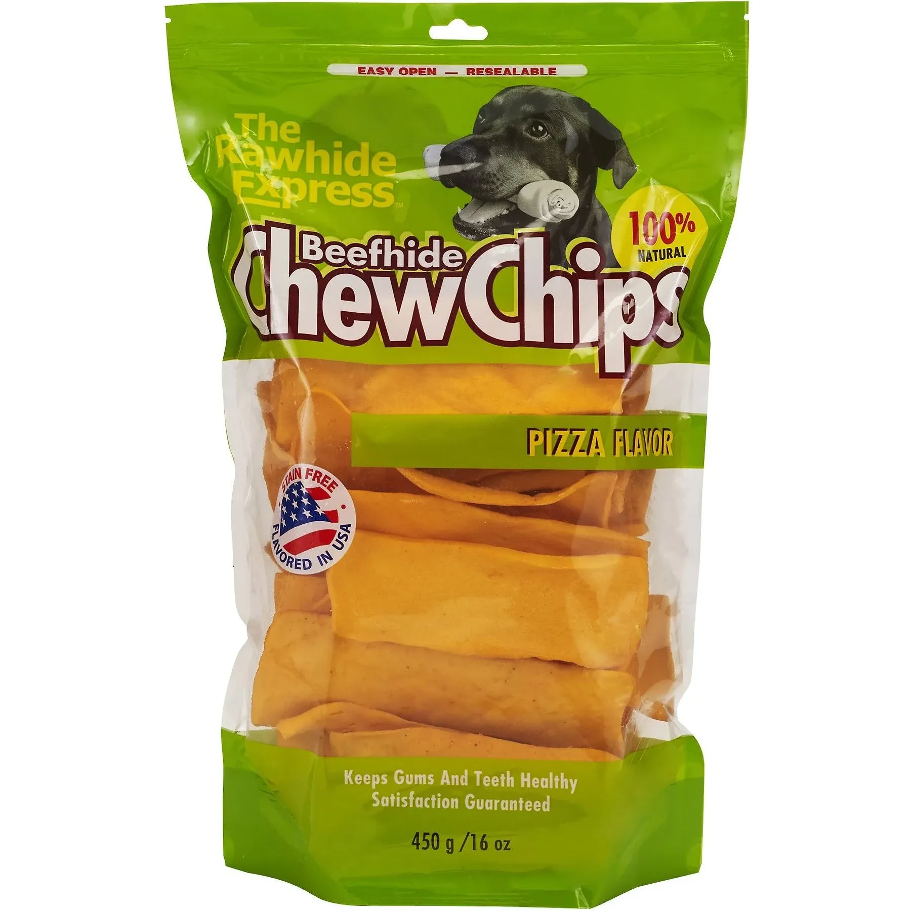 The Rawhide Express Pizza Flavored Strips Chips Dog Chew 1-Pound