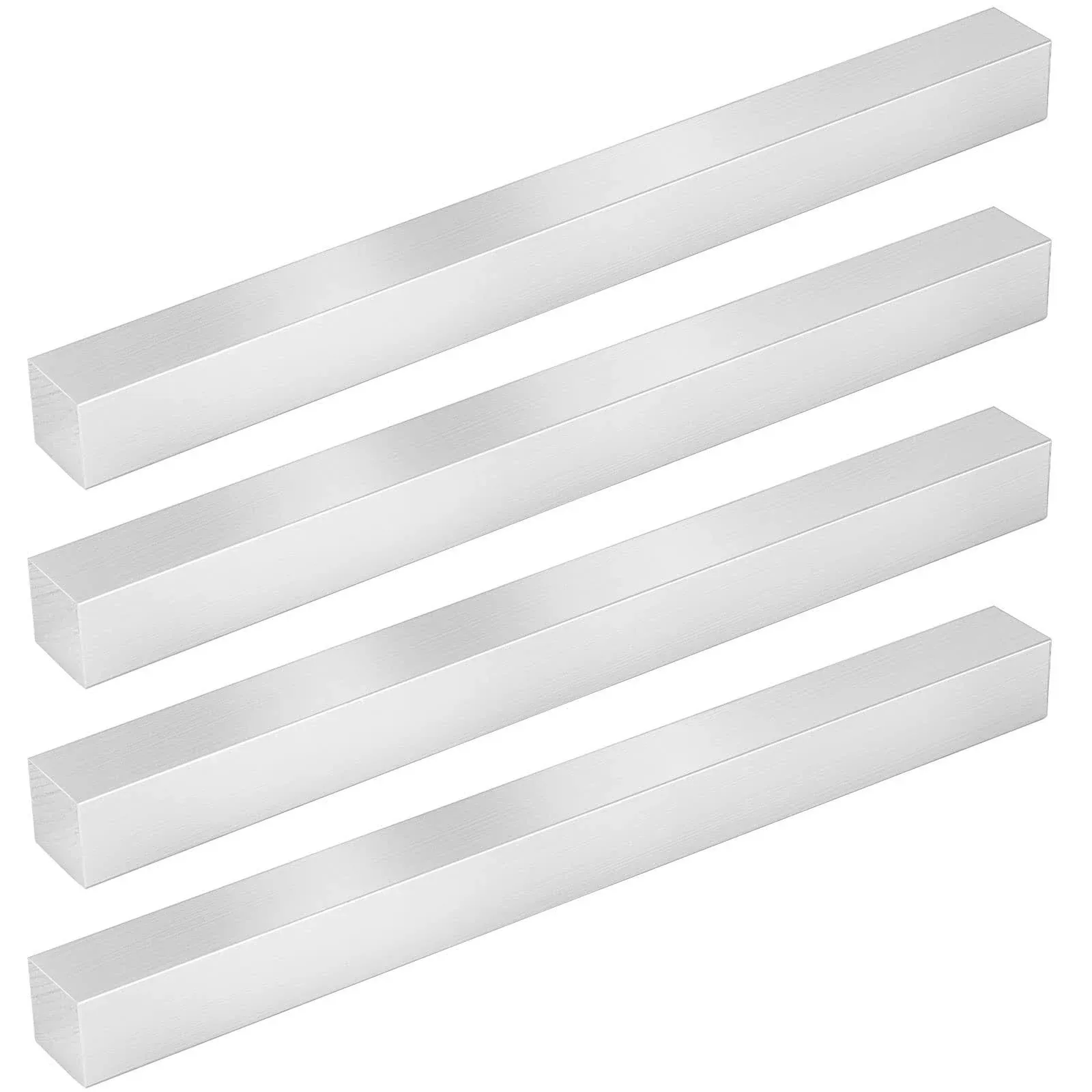 4 Pieces 1 x 1 Inch Square Aluminum Bar 12 Inches Long +0 inch/-.05 Inch, 6061 Aluminum Solid T6511 Plate Mill Stock