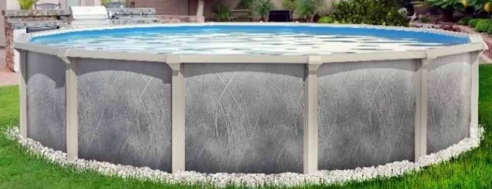 Lake Effect Pools 15' x 52 inch Round Explorer Galvanized Steel Frame Above Ground Swimming Pool, Size: 15' Round, Gray