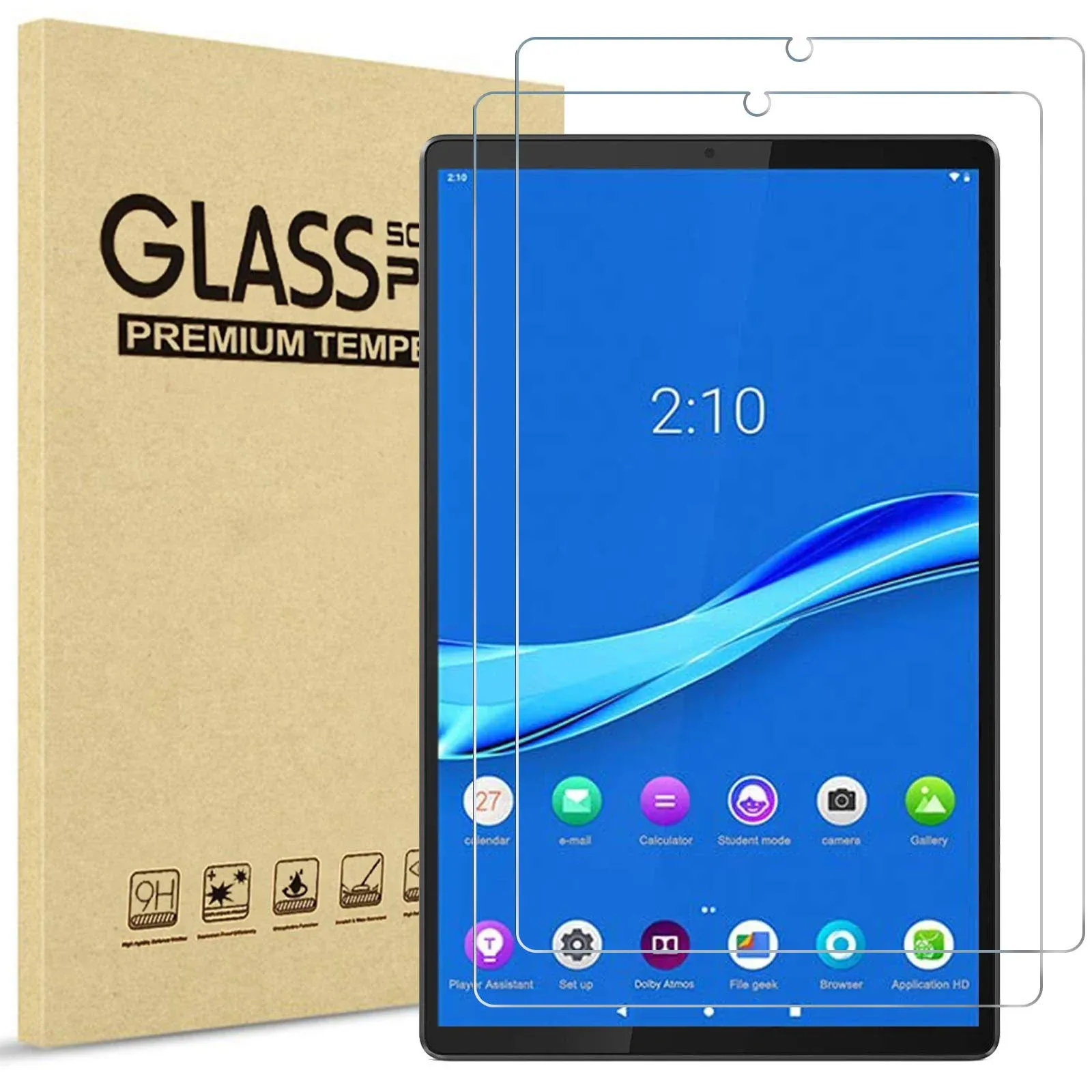 (2 Pack) Lenovo Tab M10 FHD Plus 10.3" 2nd Gen Tempered Glass Screen Protector | ProCase