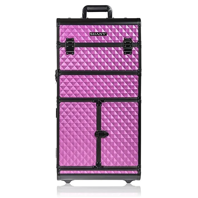 Shany Rebel Series Pro Makeup Artists Rolling Train Trolley Case - Charming Violet