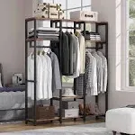 Tribesigns FreeStanding Closet Organizer, 3 Rod Garment Rack