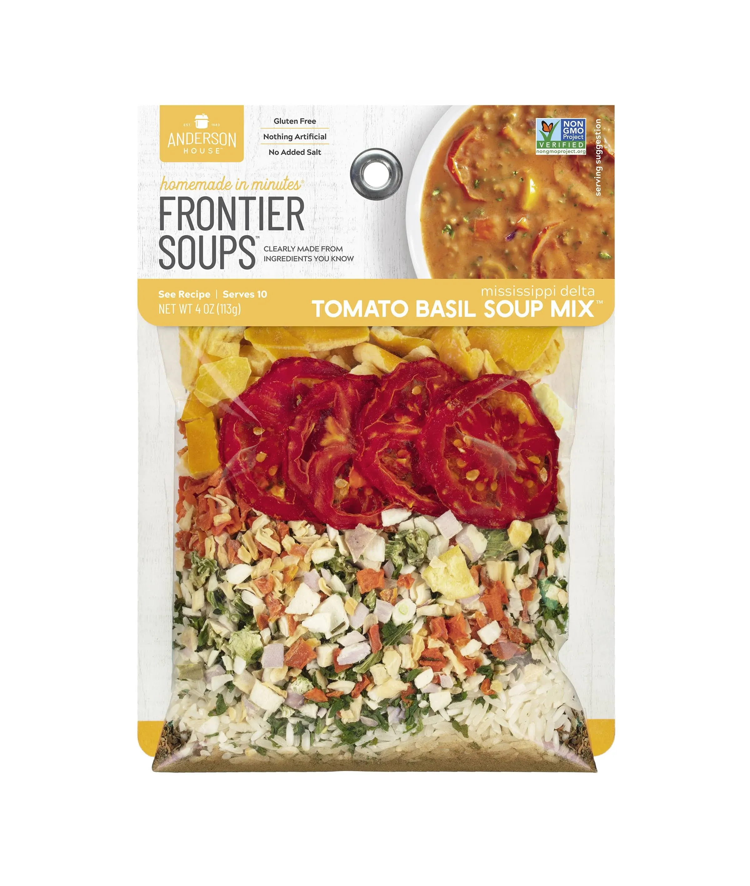 Frontier Soups Homemade in Minutes Soup Mix, Mississippi Delta, Tomato Basil - 4 oz