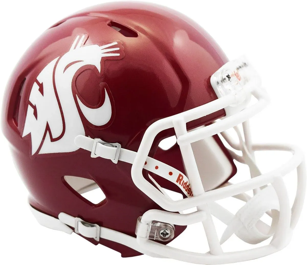 Riddell NCAA Washington State Cougars Helmet Mini SpeedHelmet Replica Mini Speed Style Crimson, Team Colors, One Size