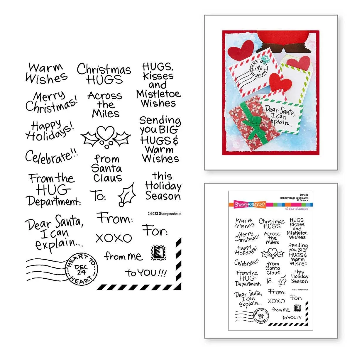 Stampendous Holiday Hugs Sentiments Clear Stamp Set