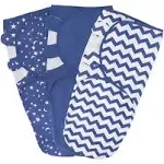 Comfy Cubs Swaddle Blanket Baby Girl Boy Easy Adjustable 3 Pack Infant Sleep Sack Wrap Newborn Babies (Large 3-6 Months, Dark Blue)