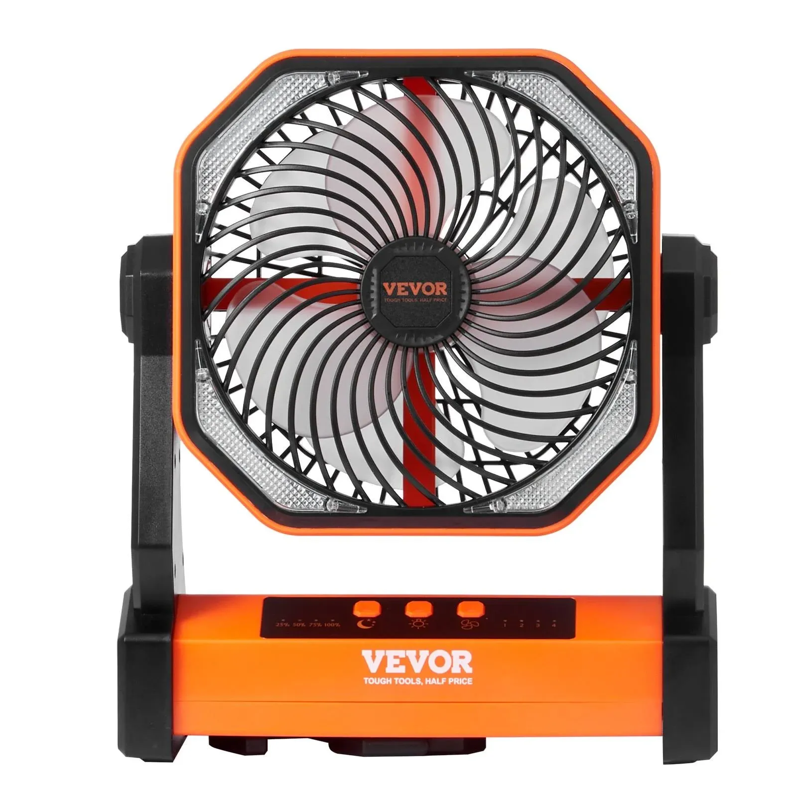 VEVOR 20,000mAh Camping Fan, 8 Inch Battery Operated Fan with LED Lantern, Rechargeable Fan Portable with 4 Speeds, 270°Head Rotation, Outdoor Tent Fan with Hook for Picnic, Barbecue, Fishing, Travel