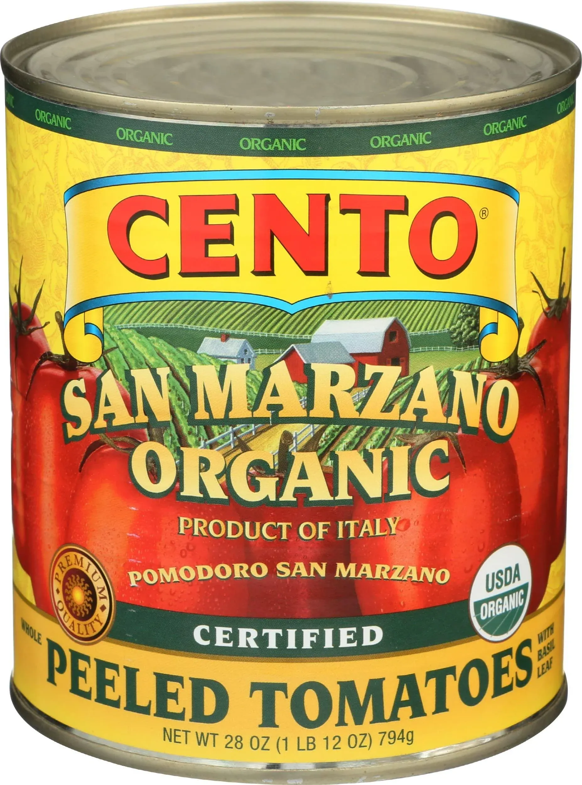 Cento Certified San Marzano Whole Peeled Plum Tomatoes, 28 Ounce , Pack Of 6