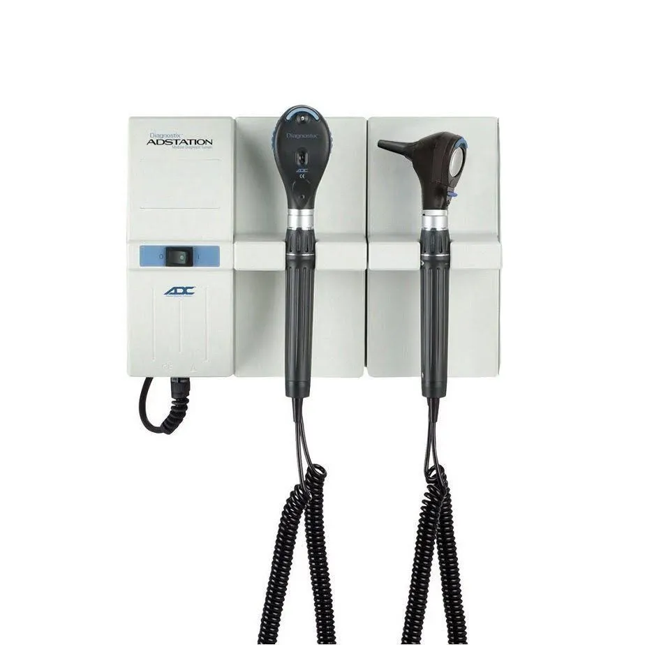 ADC Diagnostic Wall Set with 3.5V LED Otoscope, 3.5V LED Coax Ophthalmoscope, and Specula Dispenser