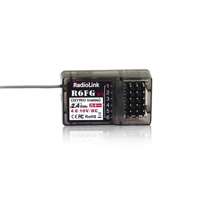 R6FG 6 Channels 2.4Ghz RC Receiver with Gyro, Surface Long Range Control RX for 