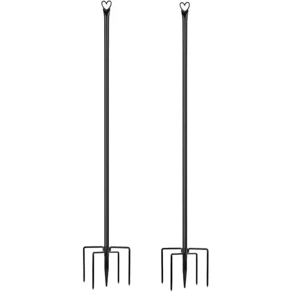 String Light Poles - 2 Pack 9.8FT for outside Hanging - Backyard, Garden, Patio,