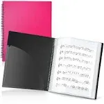 Cranbury Sheet Music Folder 8.5x11 - Dual Use Music Holder (Pink), Store Inside 24 Protective Sleeves or Write On Exposed Pages