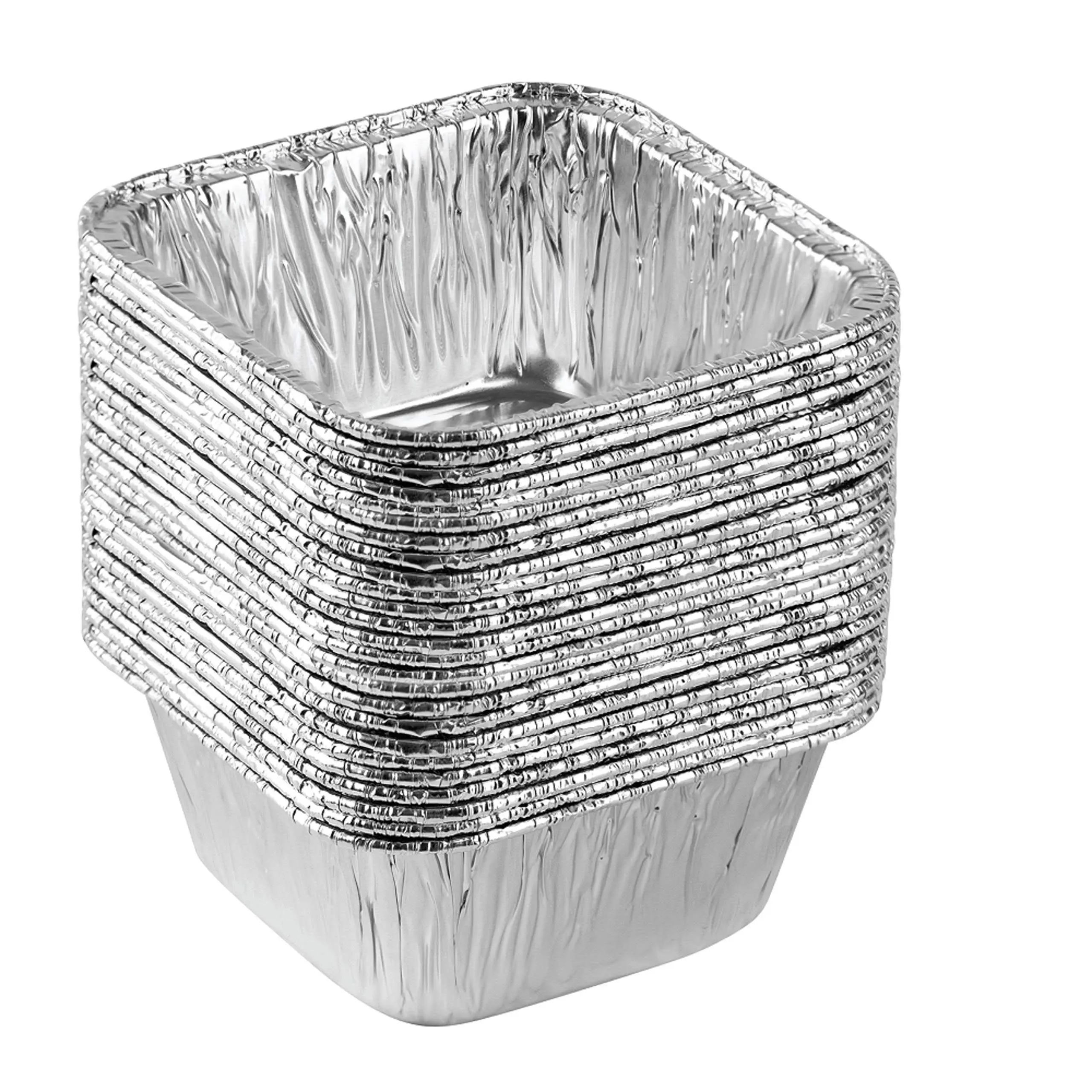  Disposable 4.&#039;&#039; X 4.X 2&#039;&#039; Inch Square Aluminum Tin Foil Baking 4.25&#039;&#039; Inch 25