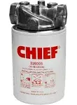 Chief Spin-On Filters Assembly - 10 Micron Hydraulic Filter - Hydraulic Filter Assembly with 15 PSI Bypass 250 PSI, 25 GPM, 3/4” NPTF Inlet/Outlet Port, 1"-12 Thread, No Indicator Port