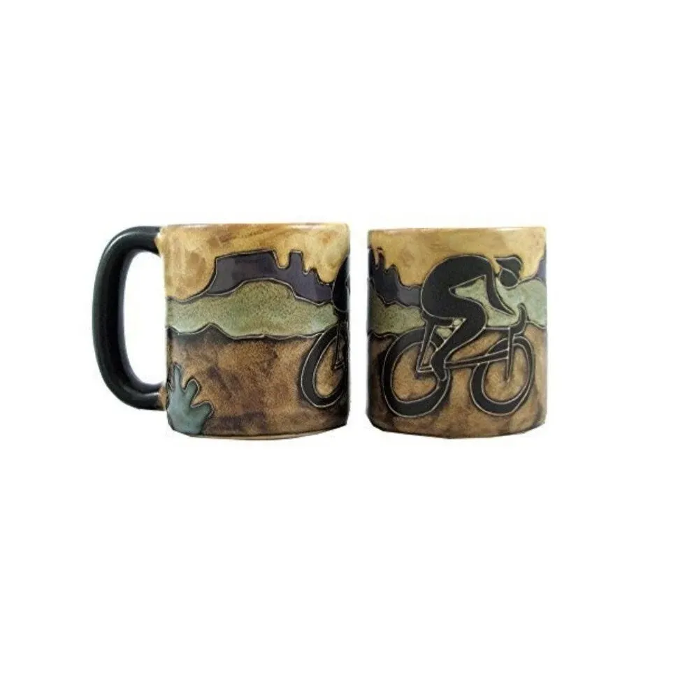 Mara Stoneware Mug - Bicyclist- 16 oz