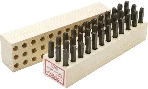 1/4&#034; LETTER NUMBER STAMP SET – Made in the USA – metal punch punches tools