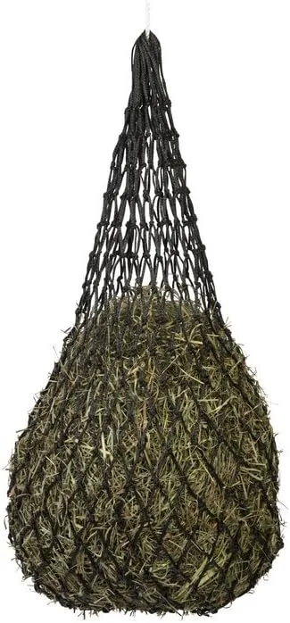 Weaver Equine Black Slow Feed Hay Net, 36” Small Hole Synthetic Rope Horse Hay Feeder for Slower Feeding, Ideal Horse Hay Net for Horse or Goat Shows