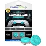 KontrolFreek Lotus for Playstation 5 (PS5) and Playstation 4 (PS4) | Performance Thumbsticks | 2 Mid-Rise Concave | Teal/Clear