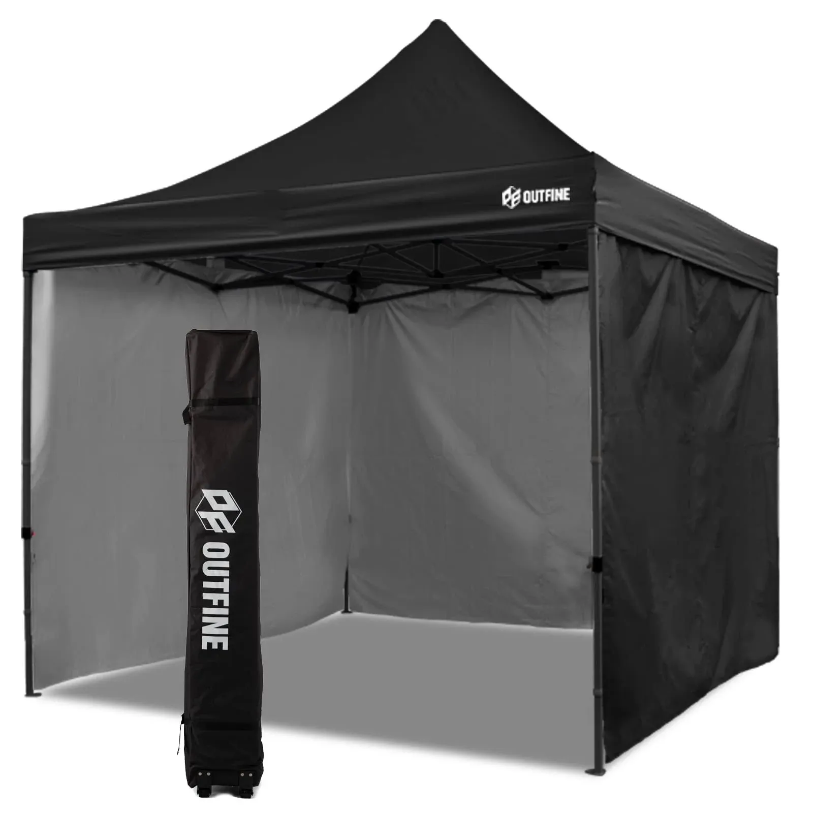 OUTFINE Heavy Duty Canopy 10x10 Pop Up Commercial Canopy Tent with 3 Side Walls ...