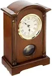 Bulova Dalton Chiming Pendulum Table Clock - Walnut Finish - Gold-Tone Accents