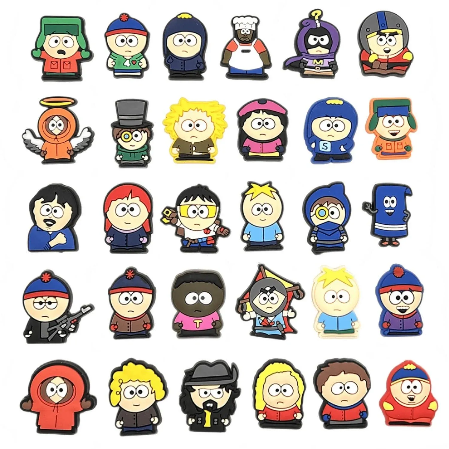 30 PCS Anime for South Park Shoe Charms for Boys Girls, for South Park Merch Shoe Pins Charms for Kids Sandals Bracelets Party Gifts,Favors & Accessories