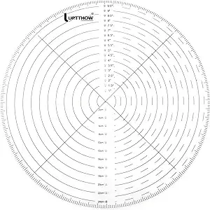 UPTTHOW 10" Round Center Finder Compass Clear Acrylic for Drawing Circles on fabric, wood, poster board, plastic, metal, glass, composites also for irregularly shaped items, Measure Alignment Tool