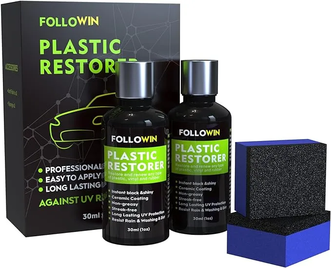 FOLLOWIN Plastic Restorer for Cars Ceramic Plastic Coating Trim Restore, Resists