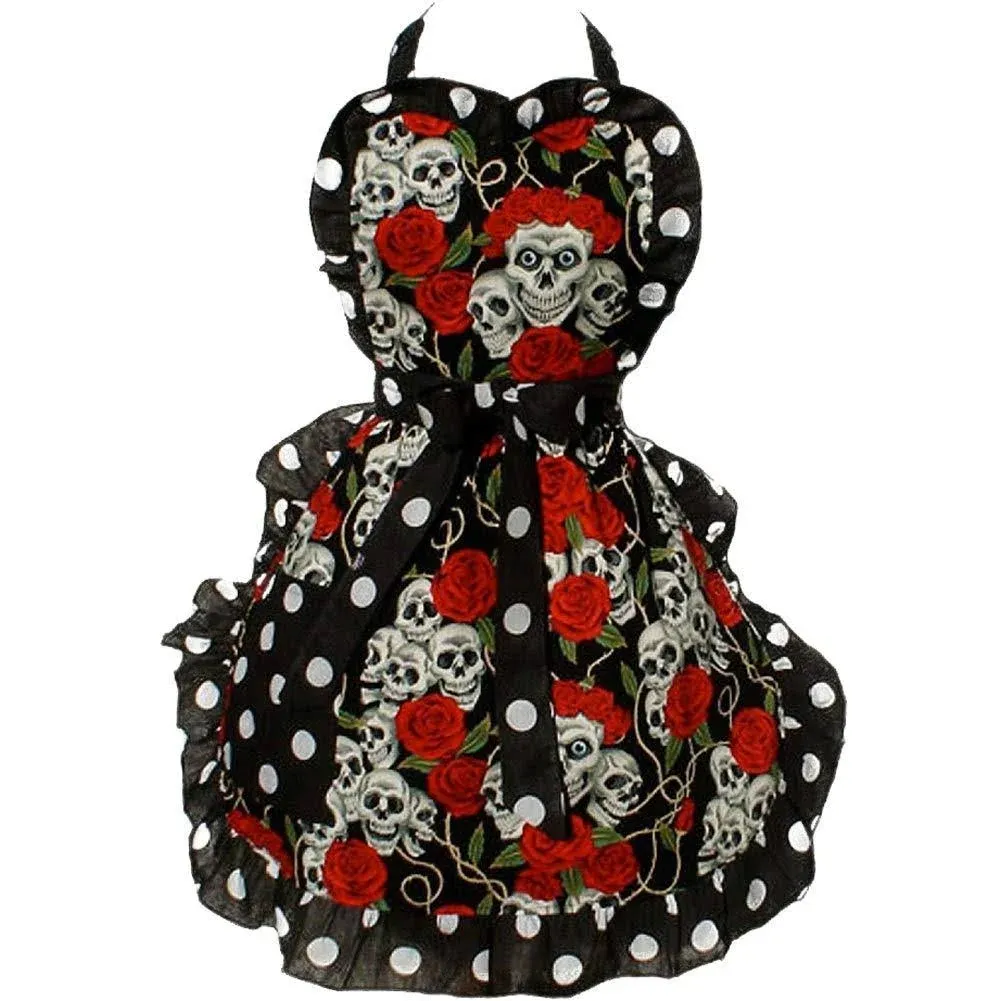 Hemet Skulls and Roses Full Apron