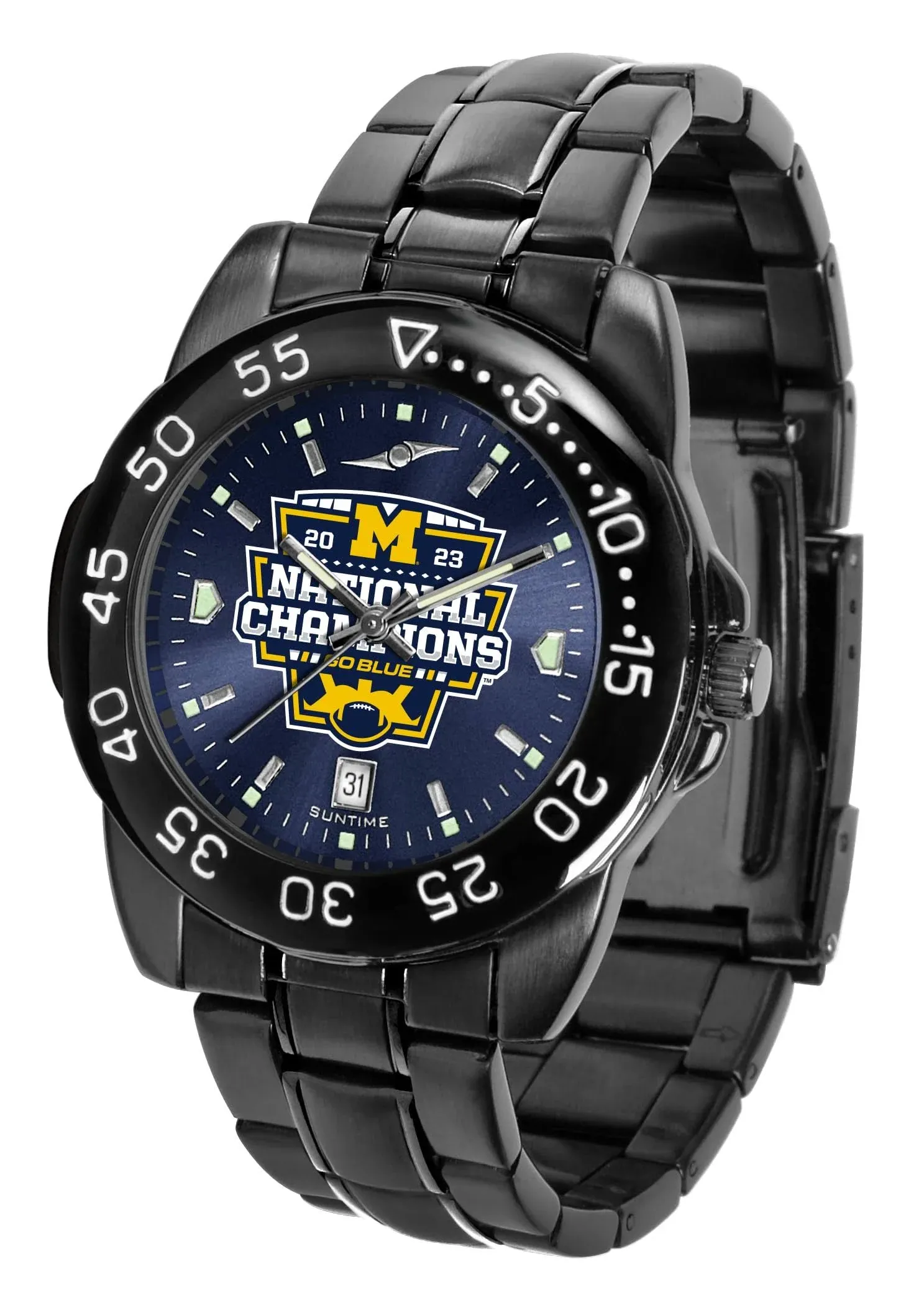 "Michigan Wolverines 2023 National Champions Men's Fantom Sport Watch AnoChrome"