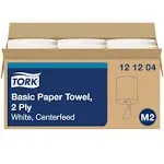 Tork Centerfeed Hand Towel, 2-Ply, 7.6 x 11.8, White, 600/Roll, 6 Rolls/Carton