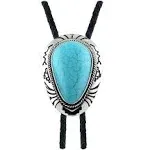 Stone Bolo Tie Native Western Cowboy Handmade Genunie Leather Bola Tie Necktie For Men Women