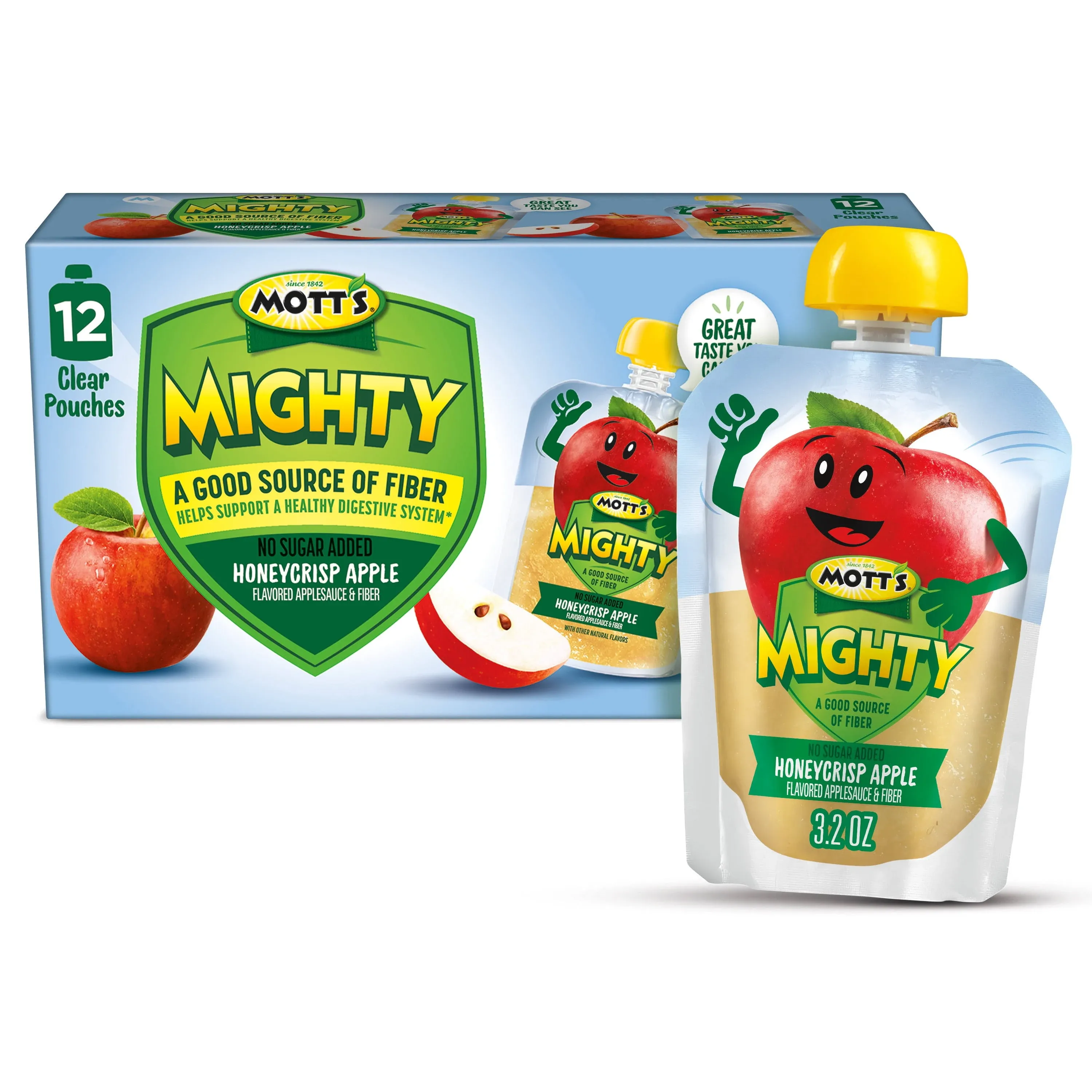 Mott's Mighty Applesauce & Fiber, Honeycrisp Apple