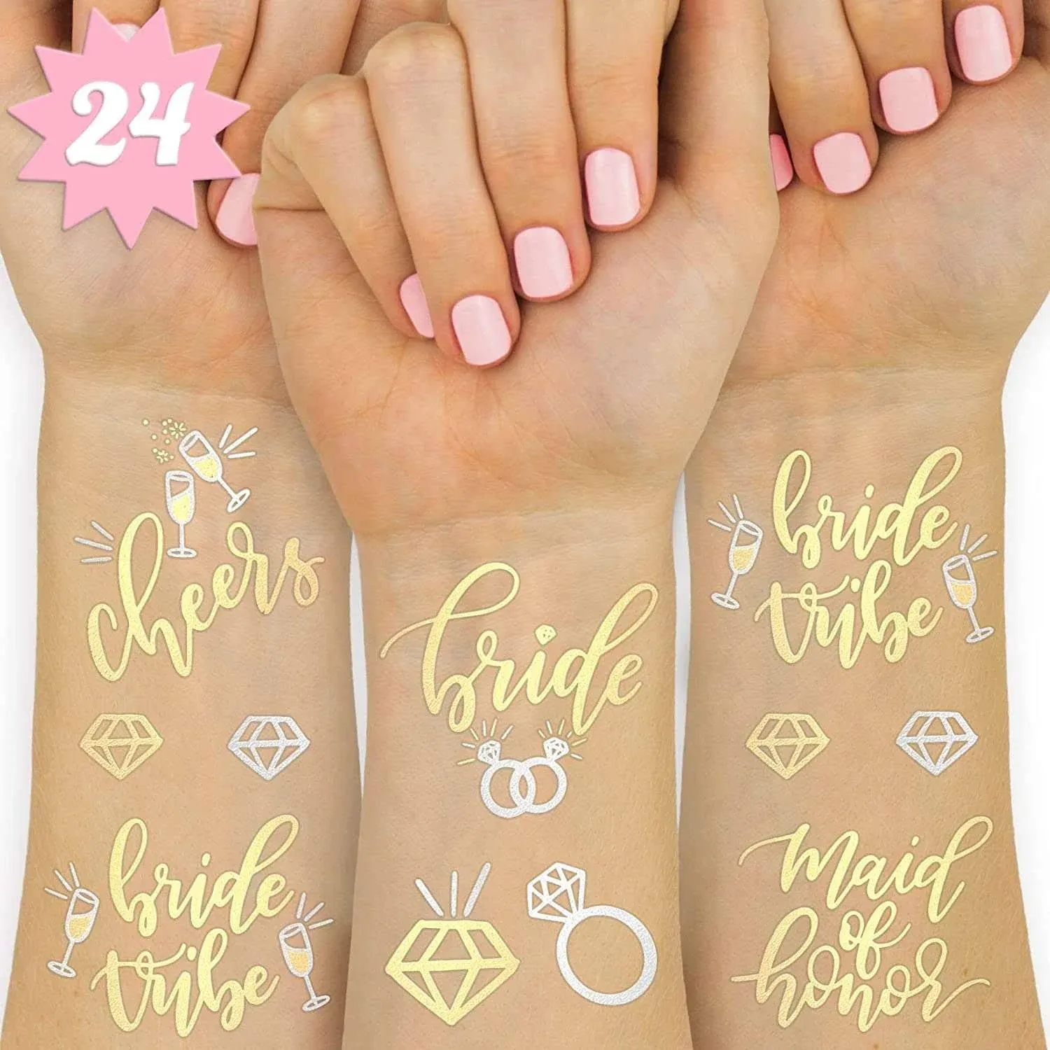 xo, Fetti Bachelorette Party Tattoos - Bride Tribe, Maid of Honor - 24