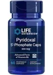 Life Extension Pyridoxal 5'-Phosphate 100 mg P5P – Essential Vitamin B6 For Heart, Nerve & Eye Health – Glucose & Blood Sugar Supplement - Gluten-Free, Non-GMO - 60 Vegetarian Capsules