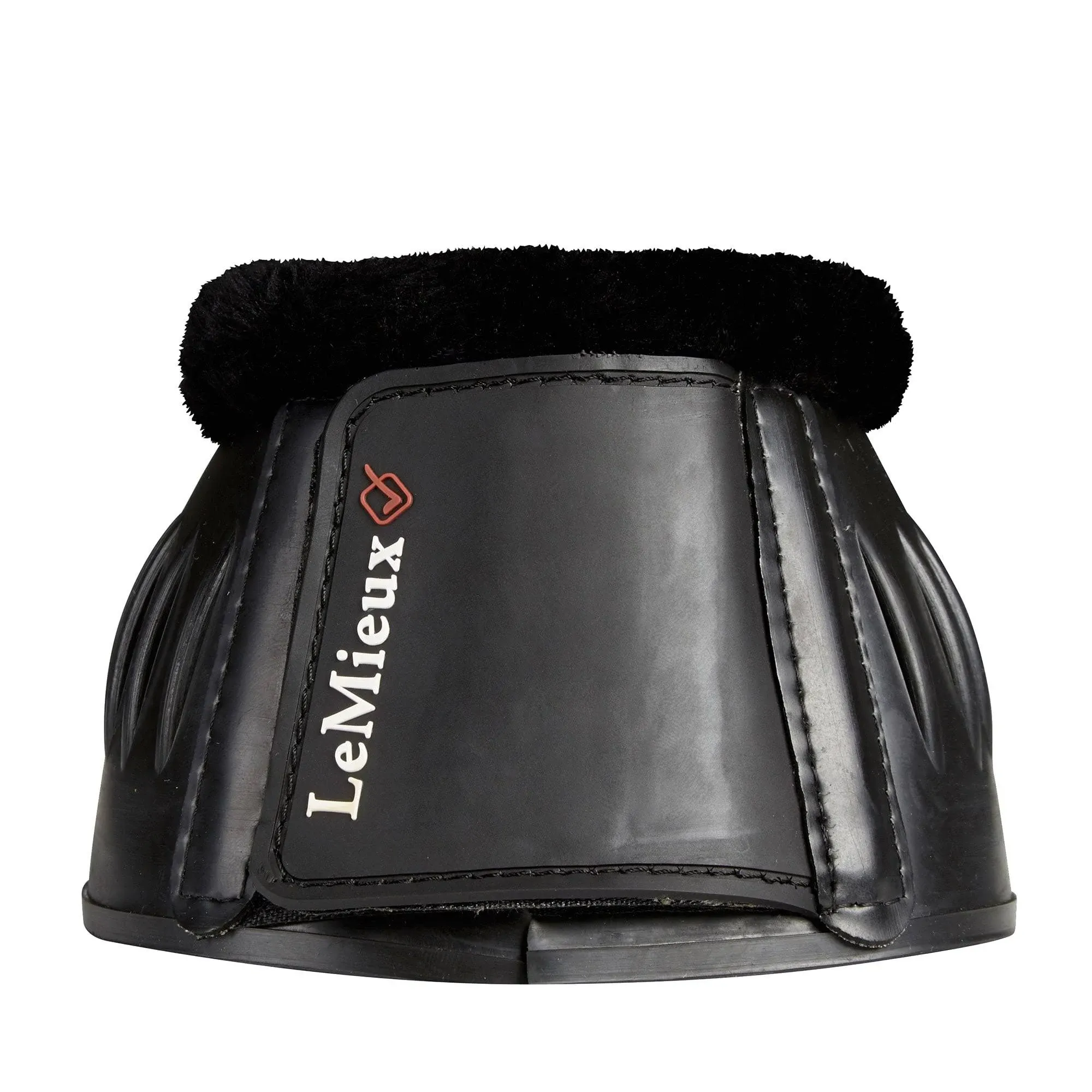 LeMieux Rubber Bell Boots - Black With Fleece