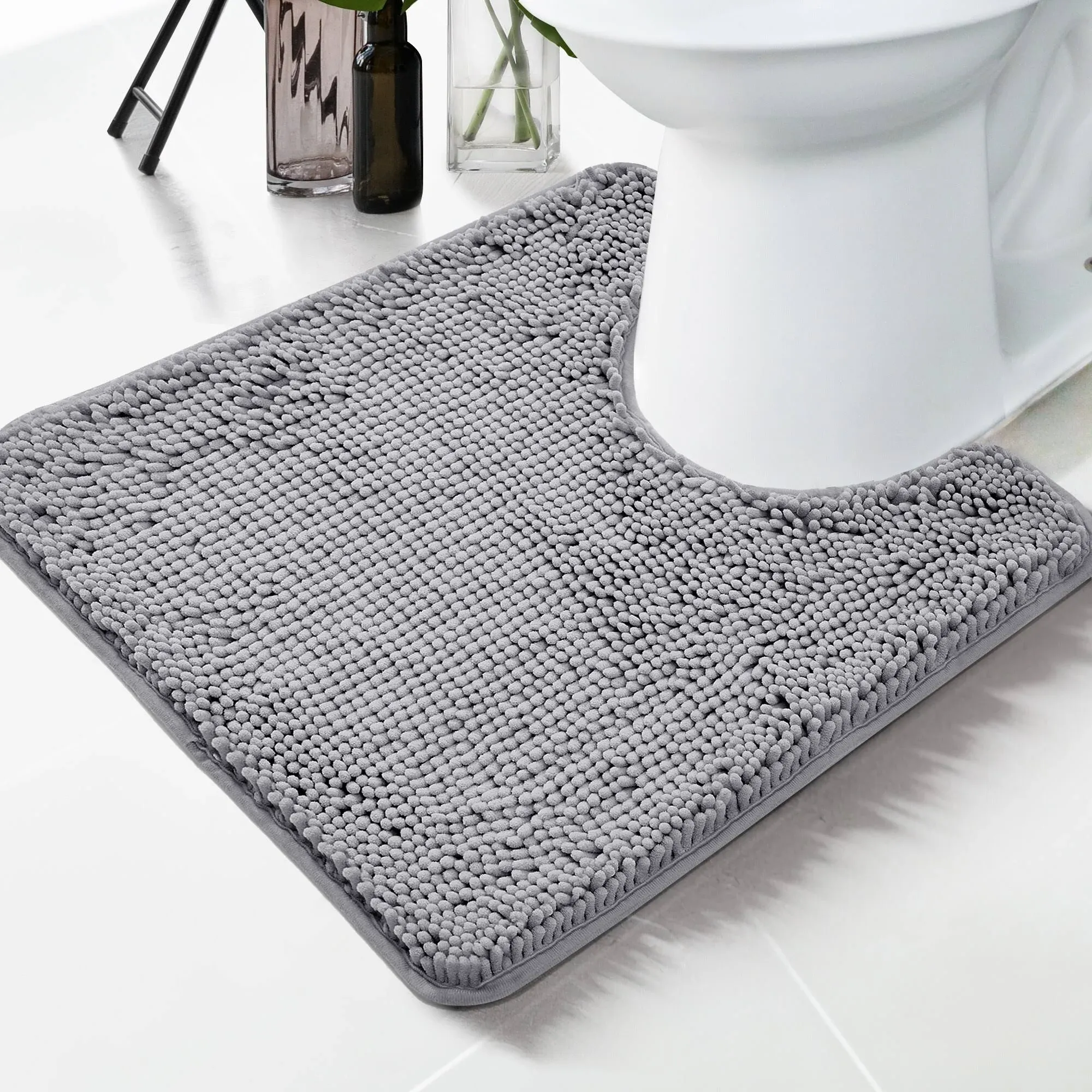 Deconovo Plush Absorbent Thick Chenille Bath Rugs (1 Pc) - 20x24 inch Contour Rug ...